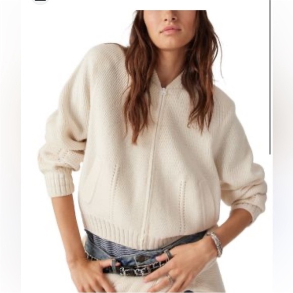 Ba&sh Belem Cardigan Ecru zip wool blend - Picture 6 of 14